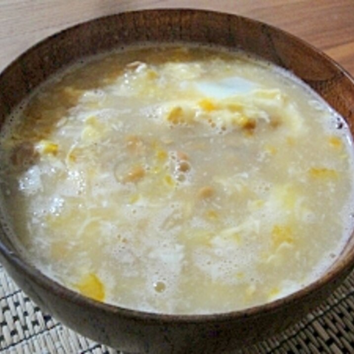 納豆と卵のお味噌汁
